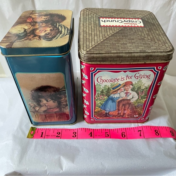 90s Neilson's Crispy Crunch Advertising Tin box baby Metal box Antique vintage - Picture 16 of 16